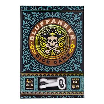 Big G Creative: Bluffaneer Dice Game, Family Party Game, Includes Two Bone-Shaped Dice, 3 to 6 Playe...