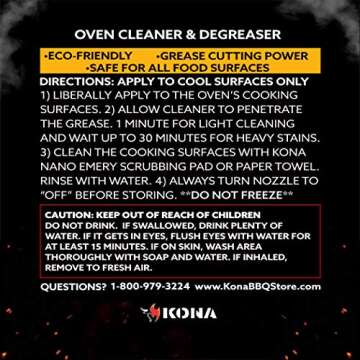 Kona Oven Cleaner Heavy Duty - Powerful Fume Free Oven Cleaner & Stove Top Cleaner Degreaser - Gas S...