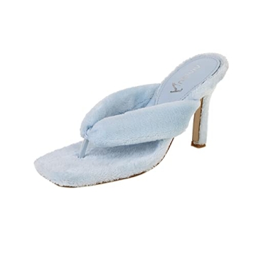Vivianly Furry Stiletto Heel Flip Flops for Style and Comfort