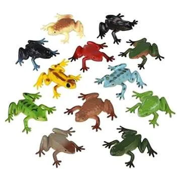 Plastic Dart Frogs | 12 Pc | Rainforest Animals Toys | 1.5 Inch Size multi