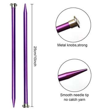 Weabetfu 65pcs Aluminum Metal Knitting Needle Set with Accessories for All Skill Levels