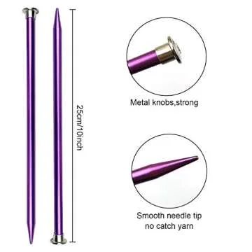 Weabetfu 65pcs Aluminum Metal Knitting Needle Set with Accessories for All Skill Levels