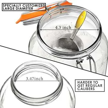 Super Wide-Mouth Glass Jars with Hinged Lids - 1-Gallon Leak Proof Canning Jars