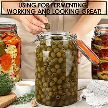 Wide-Mouth Glass Canning Jars with Airtight Lids 1-Gallon