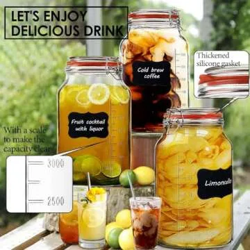 Wide-Mouth Glass Canning Jars with Airtight Lids 1-Gallon