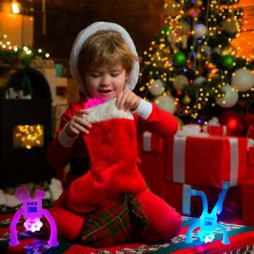 QINGQIU 4 Pack Light Up Robot Pop Tubes - Christmas Gifts