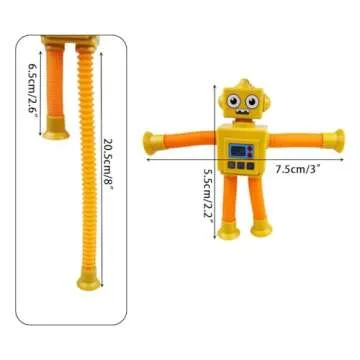 QINGQIU 4 Pack Light Up Robot Pop Tubes - Christmas Gifts