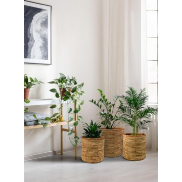 Eco-Friendly Water Hyacinth Basket Pots Set for Home Decor