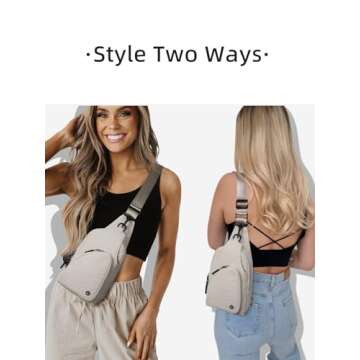 WESTBRONCO Small Sling Bag for Women Nylon Crossbody Sling Backpck Lightweight for Travel Casual Dai...