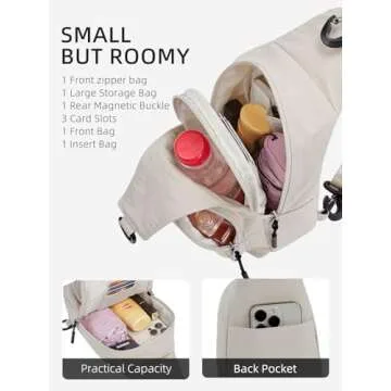 WESTBRONCO Small Sling Bag Lightweight Crossbody for Travel