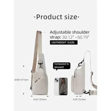 WESTBRONCO Small Sling Bag Lightweight Crossbody for Travel