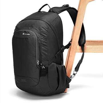 Pacsafe Luggage Backpack/Daypack-Navy Blue, 25 Liter Venturesafe 25L GII Anti-Theft Travel Pack, Color: Black (60300100)
