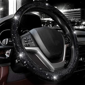 Valleycomfy Bling Crystal Steering Wheel Cover for Cars