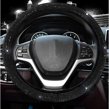 Valleycomfy Bling Crystal Steering Wheel Cover for Cars