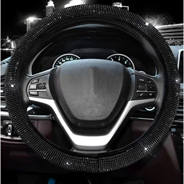 Valleycomfy Bling Crystal Steering Wheel Cover for Cars