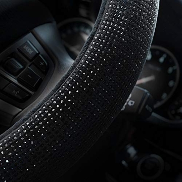 Valleycomfy Bling Crystal Steering Wheel Cover for Cars