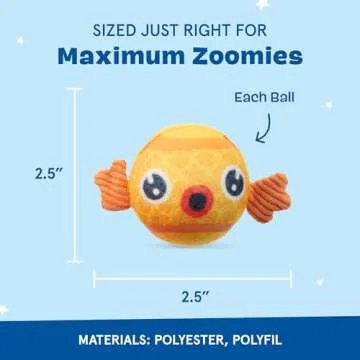 Barkbox Dog and Puppy Toy Guppies Trio of Tennis Balls for Tough Chewers, Fun Fetch and Perfect for Playful Pups, Durable, Engaging and Entertaining, Dog Toys to Keep Them Busy