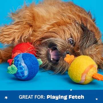 Barkbox Dog and Puppy Toy Guppies Trio of Tennis Balls for Tough Chewers, Fun Fetch and Perfect for Playful Pups, Durable, Engaging and Entertaining, Dog Toys to Keep Them Busy