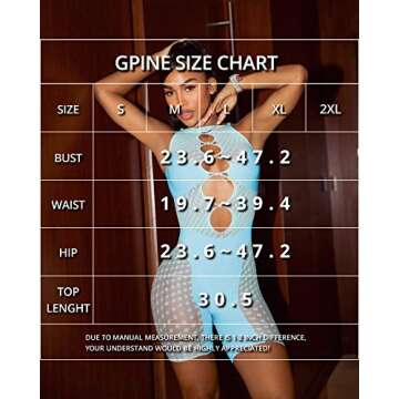 GPINE Round Neck Women Seamless Sleeveless Jumpsuit Mesh Sexy Shorts Glitter Rhinestone Super Stretch Bodycon Rompers Blue S-3XL Fit for any Body