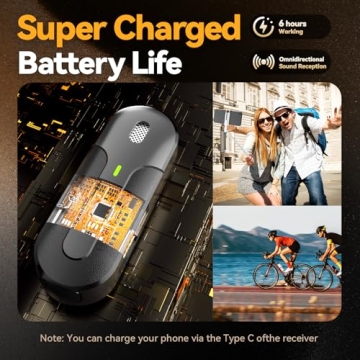 GLONHI Wireless Lavalier Microphone for iPhone & Android