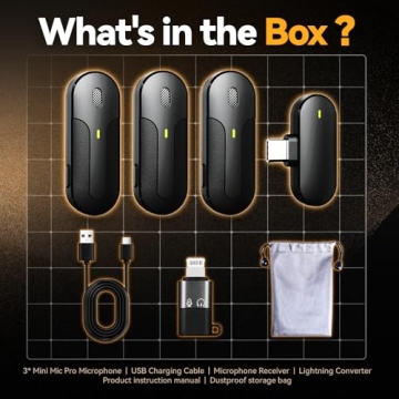 GLONHI Wireless Lavalier Microphone for iPhone & Android