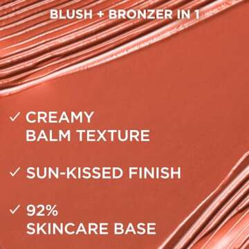 IT Cosmetics Glow with Confidence Sun Cream Blush, Sun Warmth-Blendable & Buildable Blush + Bronzer ...