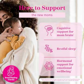 Pink Stork Postpartum Mood Support Vitamin D Gummies - Natural Hormone Balance for Women with Postna...