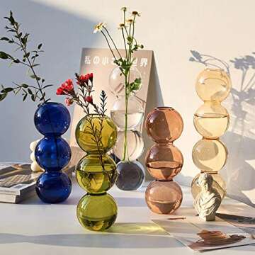 Spherical Glass Vases Set for Home Decor and Events
