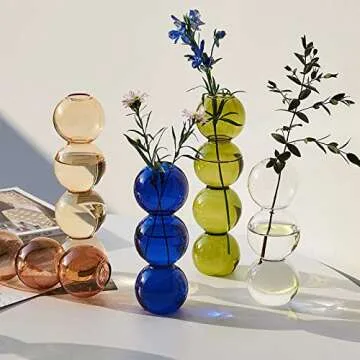 Spherical Glass Vases Set for Home Decor and Events