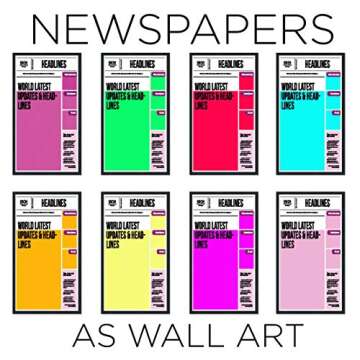 11x22 Newspaper Frame Solid Wood - Matte Black Finish - Matches Any Decor - Size 11x22 - Shatter Guard UV Coated Acrylic, Acid Free Interior