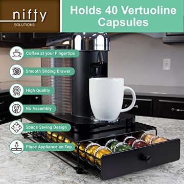 Nifty Vertuoline Coffee Pod Storage Drawer for 40 Pods
