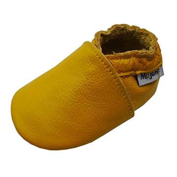 Mejale Baby Infant Toddler Shoes Slip-on Soft Sole Leather Moccasins Pre-Walkers (18-24 Months/US 6-7C Toddler, Yellow)