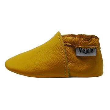 Mejale Baby Infant Toddler Shoes Slip-on Soft Sole Leather Moccasins Pre-Walkers (18-24 Months/US 6-7C Toddler, Yellow)