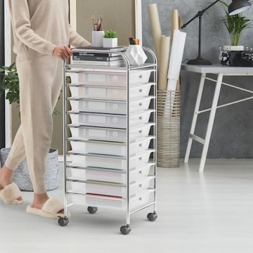 Versatile OFFICEJOY Storage Cart with 10 Drawers