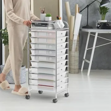 Versatile OFFICEJOY Storage Cart with 10 Drawers