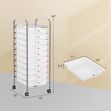 Versatile OFFICEJOY Storage Cart with 10 Drawers