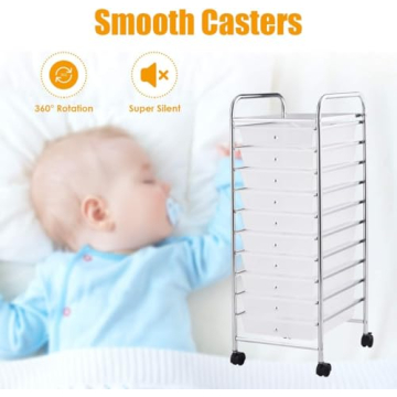 Versatile OFFICEJOY Storage Cart with 10 Drawers