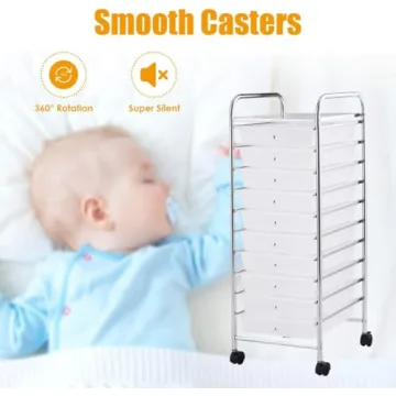 Versatile OFFICEJOY Storage Cart with 10 Drawers