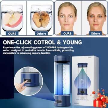 Hydrogen Water Bottle Generator with 5-Min Electrolysis