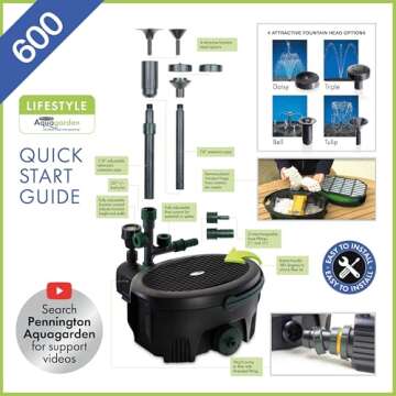 Pennington Aquagarden 5 in 1 Pond Pump for Clear Water