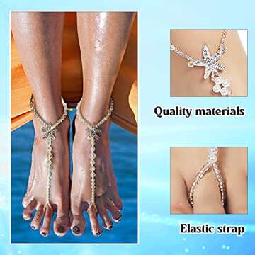 Hicarer 12 Pcs Barefoot Sandals Jewelry for Women