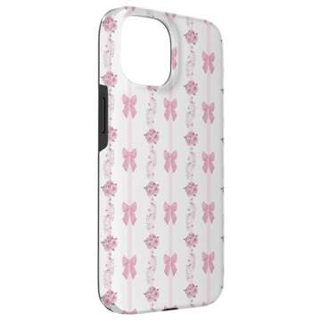 iPhone 15 Coquette Pink Bows and Roses Case