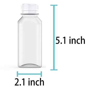 Axe Sickle 10 Pcs 8 Ounce Plastic Milk Bottles Bulk Containers with Tamper Evident Caps Lids White for Milk, Juice, Drinks and Other Beverage Containers