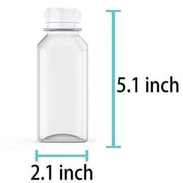 Axe Sickle 10 Pcs 8 Ounce Plastic Milk Bottles Bulk Containers with Tamper Evident Caps Lids White for Milk, Juice, Drinks and Other Beverage Containers