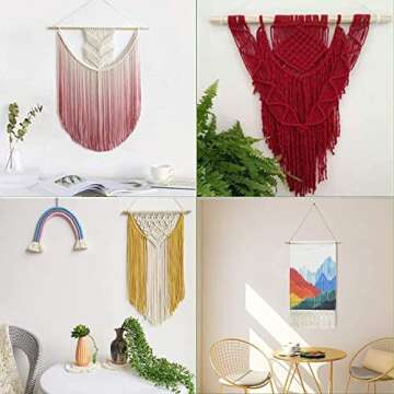 POZEAN Macrame Cord 3mm, 3 mm Macrame Cord – 220 Yards (About 200m), 100% Natural Cotton Macrame Yarn for Wall Hanging, Plant Hangers, DIY Crafts Knitting, Christmas Wedding Decorative (Wine Red)