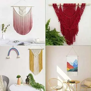 POZEAN Macrame Cord 3mm, 3 mm Macrame Cord – 220 Yards (About 200m), 100% Natural Cotton Macrame Yarn for Wall Hanging, Plant Hangers, DIY Crafts Knitting, Christmas Wedding Decorative (Wine Red)