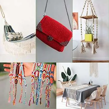 POZEAN Macrame Cord 3mm, 3 mm Macrame Cord – 220 Yards (About 200m), 100% Natural Cotton Macrame Yarn for Wall Hanging, Plant Hangers, DIY Crafts Knitting, Christmas Wedding Decorative (Wine Red)