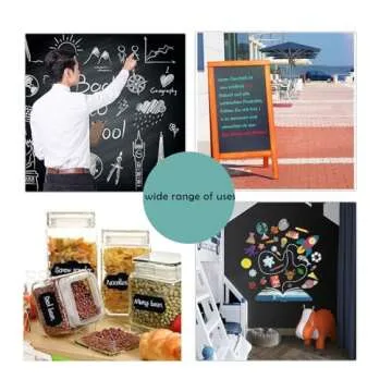 Qiytecno Chalk Board Contact Paper with Adhesive, 24" x 36" Magnetic Chalkboards for Wall, Wallpaper Sheets for Office for School and Kids, Includes Liquid Chalks Markers and Dishcloth and Magnet