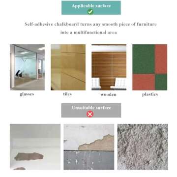 Qiytecno Chalk Board Contact Paper with Adhesive, 24" x 36" Magnetic Chalkboards for Wall, Wallpaper Sheets for Office for School and Kids, Includes Liquid Chalks Markers and Dishcloth and Magnet