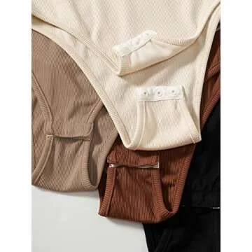 MakeMeChic Women's 4 Piece Sexy Bodysuits Casual Solid Sleeveless Ribbed Knit Shapewear Tank Top Bodysuits Multi#A S